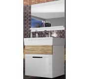 Комплект мебели Belini Korsyka 1 KOR PM 1/1/W/WDS/0/ZW (White High Gloss/Sonoma Oak)