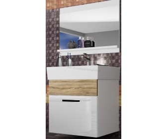 Комплект мебели Belini Korsyka 1 KOR PM 1/1/W/WDS/0/ZW (White High Gloss/Sonoma Oak)