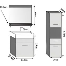 Set de mobila Belini Korsyka 3 KOR M 3/1/W/DS/0/ZW (Sonoma Oak) Thumb
