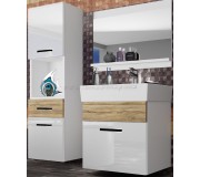 Комплект мебели Belini Korsyka 3 KOR PM 3/1/W/WDS/0/ZW (White High Gloss/Sonoma Oak)