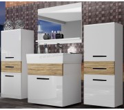 Комплект мебели Belini Korsyka 4 KOR PM 4/1/W/WDS/0/ZW (White High Gloss/Sonoma Oak)