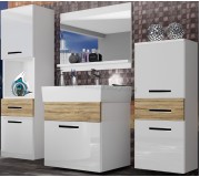 Комплект мебели Belini Korsyka 5 KOR PM 5/1/W/WDS/0/ZW (White High Gloss/Sonoma Oak)