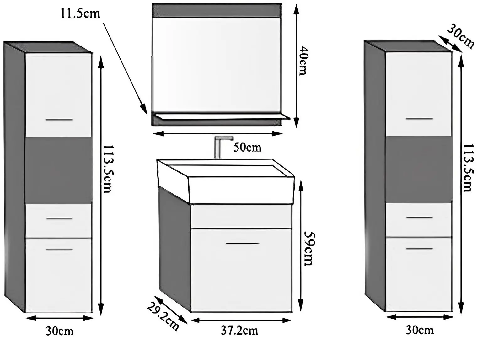 Set de mobila Belini Korsyka 6 KOR M 6/1/W/DS/0/ZW (Sonoma Oak)