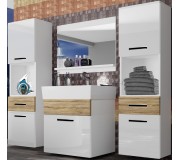 Комплект мебели Belini Korsyka 6 KOR PM 6/1/W/WDS/0/ZW (White High Gloss/Sonoma Oak)