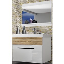 Комплект мебели Belini Rodos 1 ROD PM 1/0/W/WDS/0/ZW (White High Gloss/Sonoma Oak)