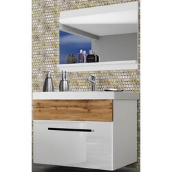 Комплект мебели Belini Rodos 1 ROD PM 1/0/W/WDW/0/ZW (White High Gloss/Wotan Oak)