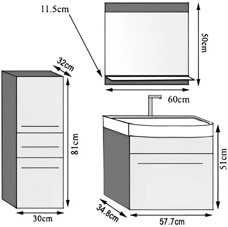 Комплект мебели Belini Rodos 2 ROD PM 2/0/W/WDS/0/ZW (White High Gloss/Sonoma Oak)