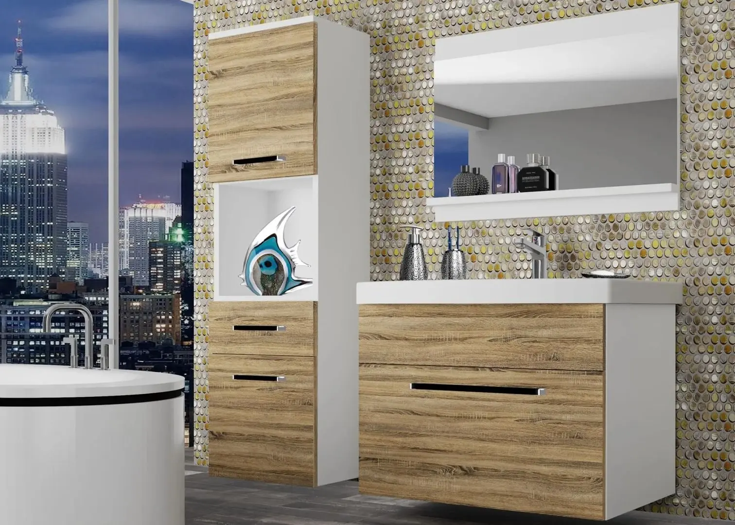 Комплект мебели Belini Rodos 3 ROD M 3/0/W/DS/0/ZW (Sonoma Oak)