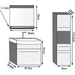 Комплект мебели Belini Rodos 3 ROD M 3/0/W/W/0/ZW (White Matt/White) Thumb