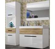 Комплект мебели Belini Rodos 3 ROD PM 3/0/W/WDS/0/ZW (White High Gloss/Sonoma Oak)