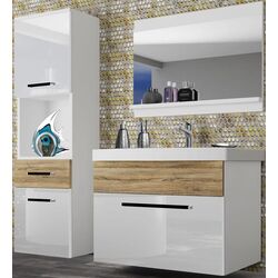 Set de mobila Belini Rodos 3 ROD PM 3/0/W/WDS/0/ZW (White High Gloss/Sonoma Oak)