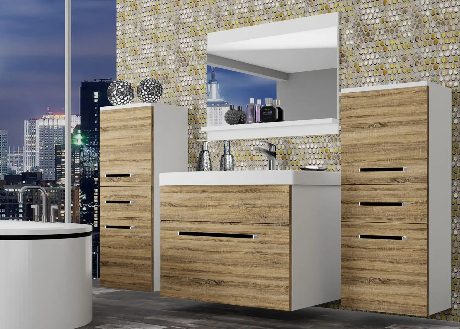 Комплект мебели Belini Rodos 4 ROD M 4/0/W/DS/0/ZW (Sonoma Oak)