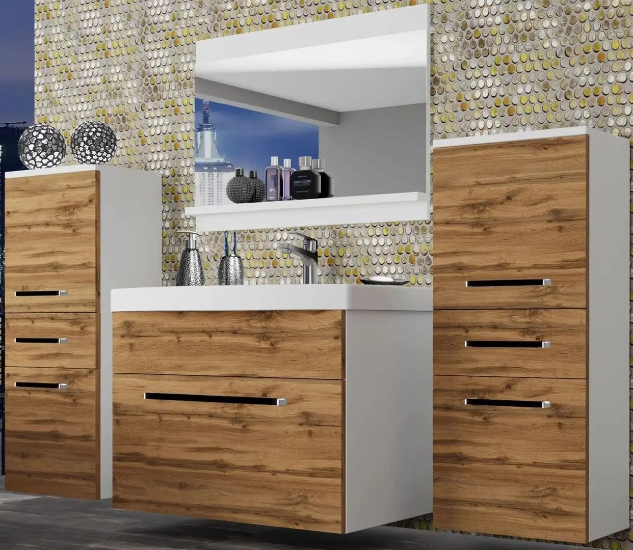 Set de mobila Belini Rodos 4 ROD M 4/0/W/DW/0/ZW (Wotan Oak)