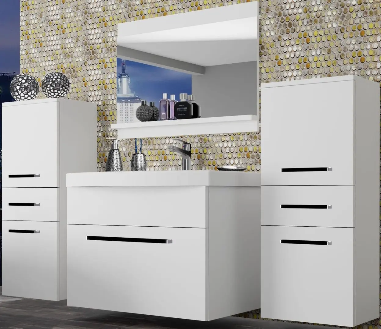 Set de mobila Belini Rodos 4 ROD M 4/0/W/W/0/ZW (White Matt/White)