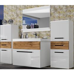 Set de mobila Belini Rodos 4 ROD PM 4/0/W/WDW/0/ZW (White High Gloss/Wotan Oak)