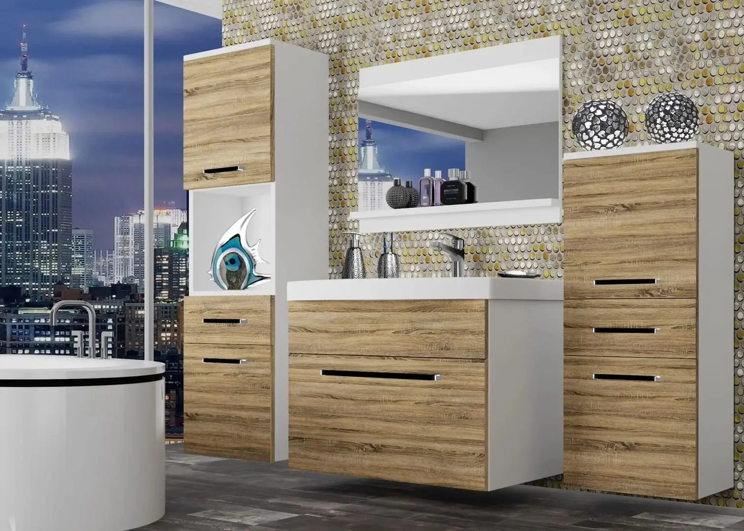 Комплект мебели Belini Rodos 5 ROD M 5/0/W/DS/0/ZW (Sonoma Oak)