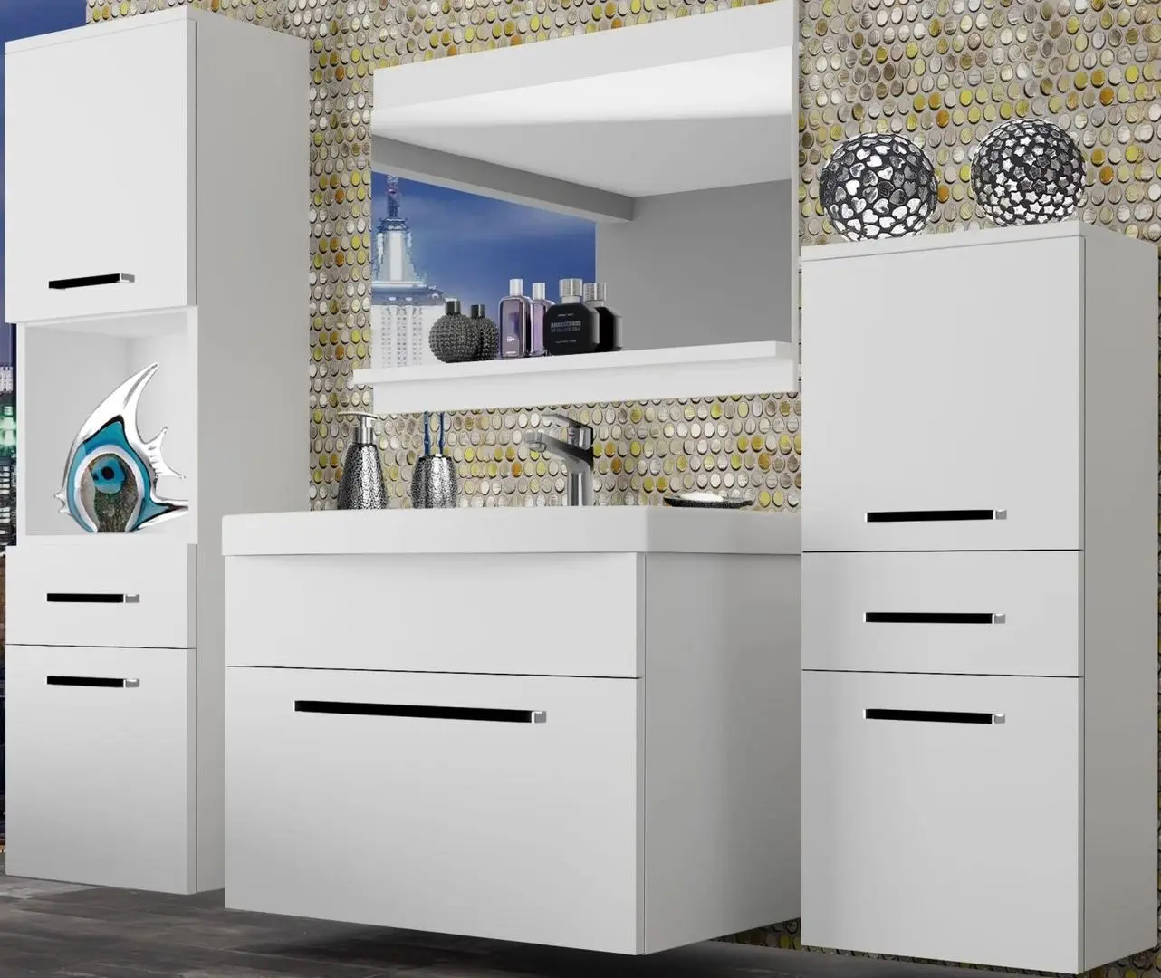 Set de mobila Belini Rodos 5 ROD M 5/0/W/W/0/ZW (White Matt/White)