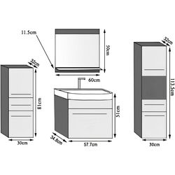 Комплект мебели Belini Rodos 5 ROD P 5/0/W/S/0/ZW (Gray High Gloss) Thumb