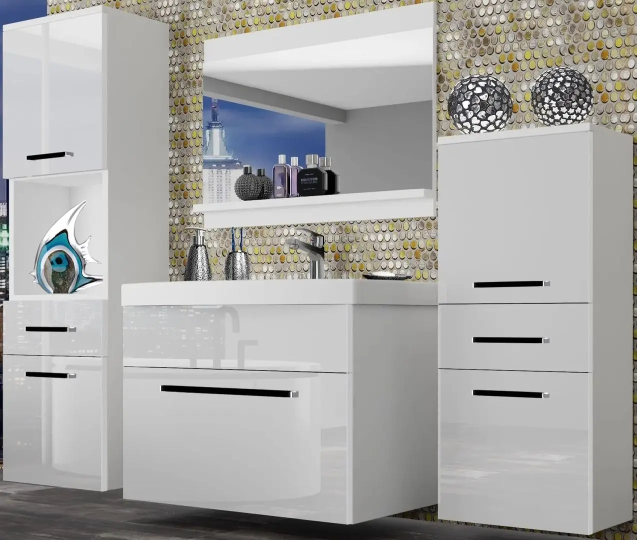 Set de mobila Belini Rodos 5 ROD P 5/0/W/W/0/ZW (White High Gloss)