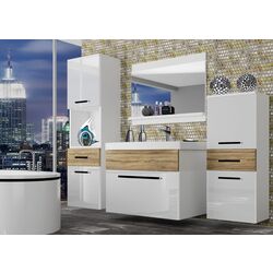 Set de mobila Belini Rodos 5 ROD PM 5/0/W/WDS/0/ZW (White High Gloss/Sonoma Oak) Thumb