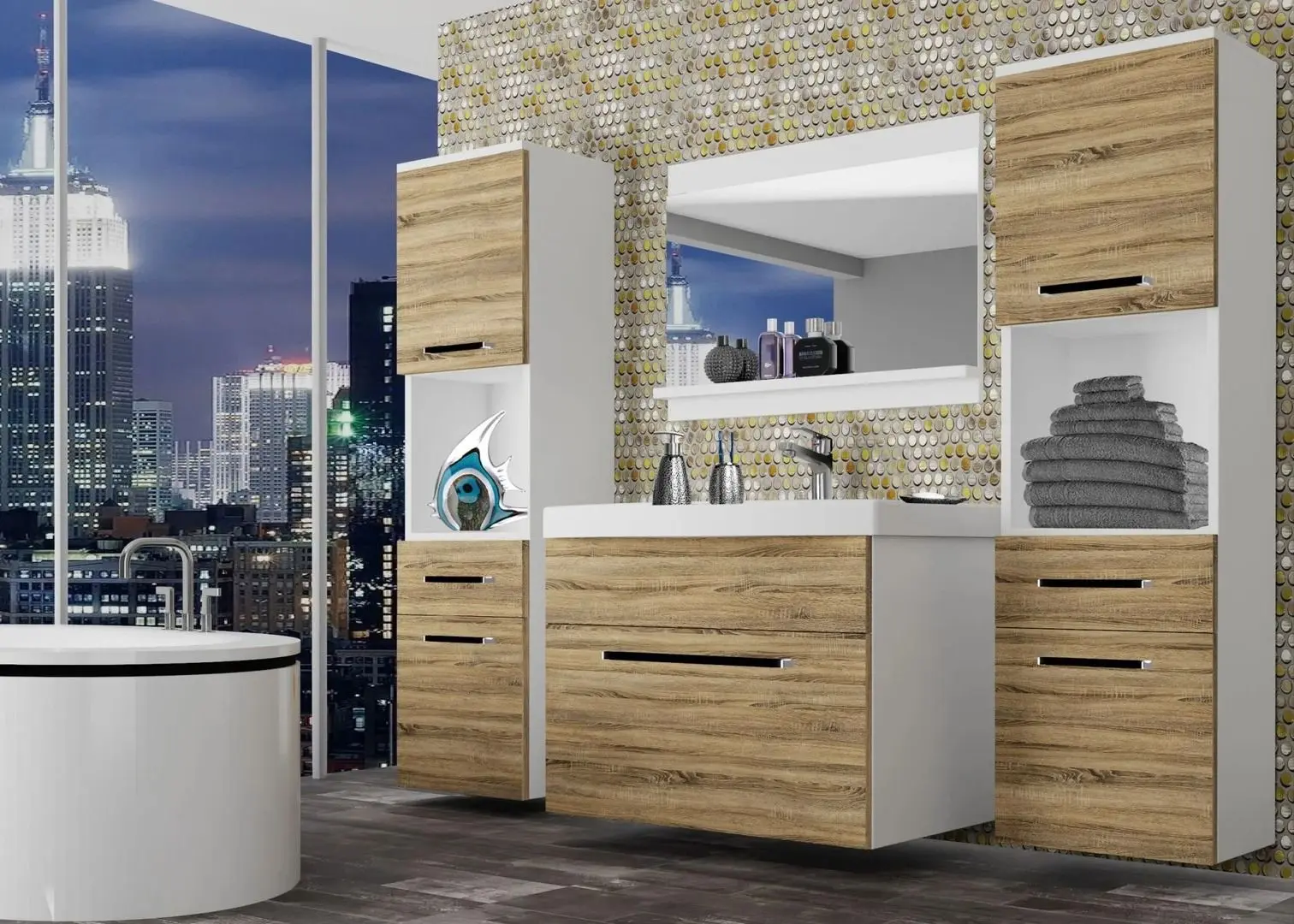 Комплект мебели Belini Rodos 6 ROD M6/0/W/DS/0/ZW (Sonoma Oak)