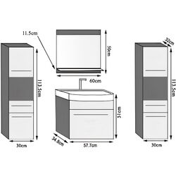 Комплект мебели Belini Rodos 6 ROD P 6/0/W/W/0/ZW (White High Gloss) Thumb