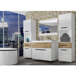 Set de mobila Belini Rodos 6 ROD PM 6/0/W/WDS/0/ZW (White High Gloss/Sonoma Oak) Thumb