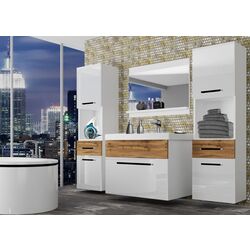 Set de mobila Belini Rodos 6 ROD PM 6/0/W/WDW/0/ZW (White High Gloss/Wotan Oak) Thumb