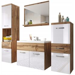 Set de mobila Bratex Alba (Wotan Oak/White Gloss)