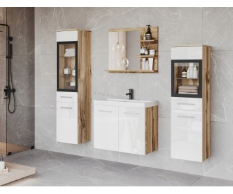 Set de mobila Bratex Madrit I (Wotan Oak/White Gloss)