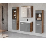 Set de mobila Bratex Madrit II (Chestnut Breslau/Gray Gloss)