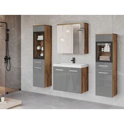 Set de mobila Bratex Madrit II (Chestnut Breslau/Gray Gloss)