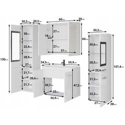 Set de mobila Bratex Madrit II (Matera/White Gloss) Thumb