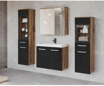 Set de mobila Bratex Madrit II (Wotan Oak/Black Gloss)