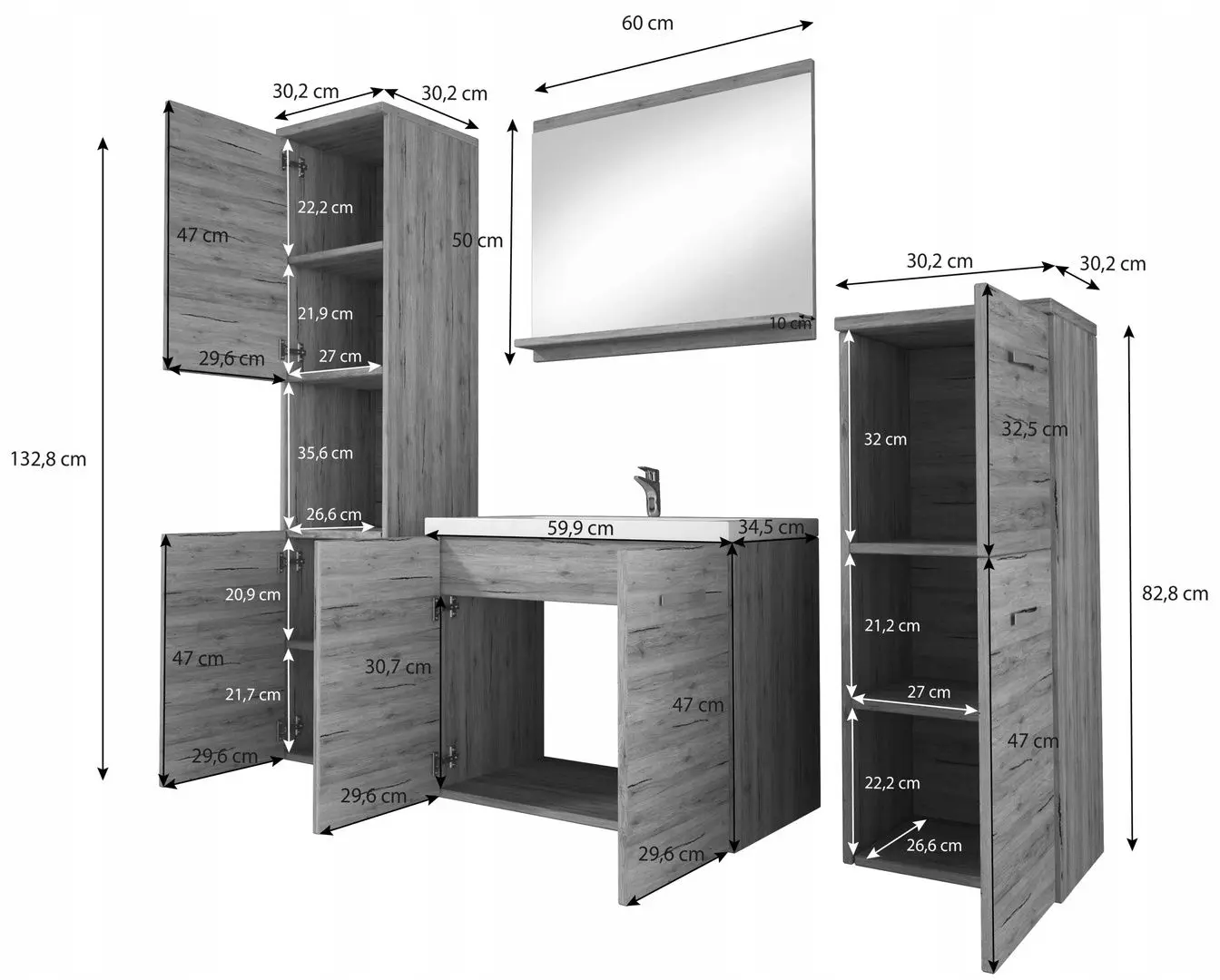 Комплект мебели Bratex Malo (White)