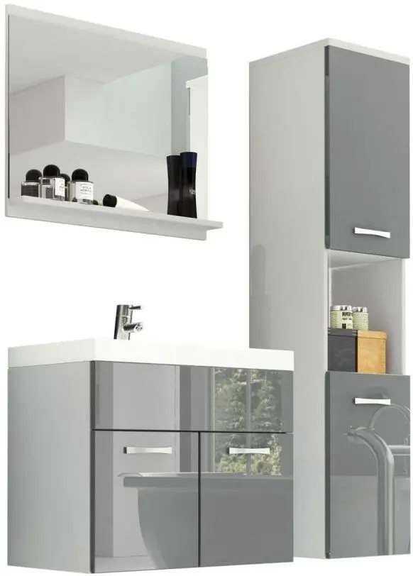 Set de mobila Bratex Montreal (White/Gray Gloss)