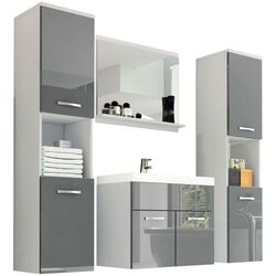 Set de mobila Bratex Montreal XL (White/Gray Gloss)