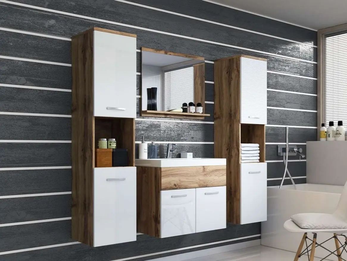 Set de mobila Bratex Montreal XL (Wotan Oak/White Gloss)