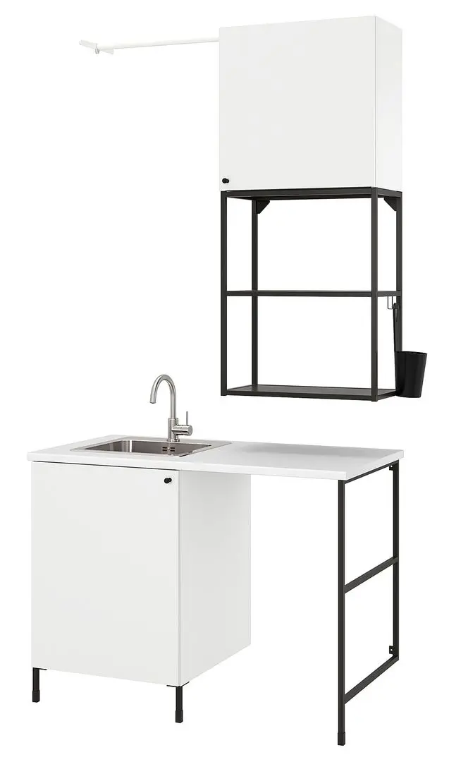 Комплект мебели Ikea Enhet 139x63x87 (Антрацит/Белый) - 2