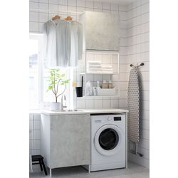 Set de mobila Ikea Enhet 139x63x87 (Alb/Aspect Beton)