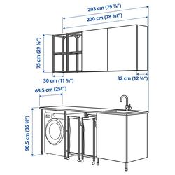 Комплект мебели Ikea Enhet 203x63x90 (Белый/Светло-серо-зеленый) Thumb