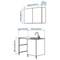 Set de mobila Ikea Enhet 3 usi 139x63x87 (Antracit/Gri) Thumb