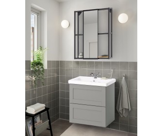 Комплект мебели Ikea Enhet/Tvallen/Runskar с ящиками/рамка 64x43x65 (Антрацит/Серый)