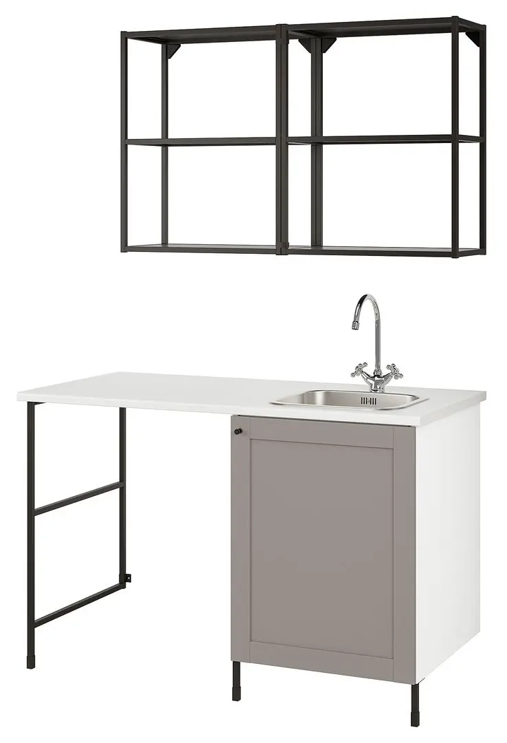 Set de mobila Ikea Enhet etajera 139x63x87 (Antracit/Gri) - 2