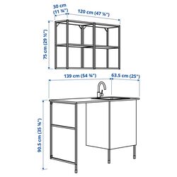 Set de mobila Ikea Enhet etajera 139x63x87 (Antracit/Gri) Thumb