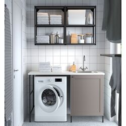 Set de mobila Ikea Enhet etajera 139x63x87 (Antracit/Gri)