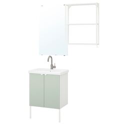 Set de mobila Ikea Enhet/Tvallen 11 piese 64x43x87 (Alb/Gri-Verde Deschis) Thumb