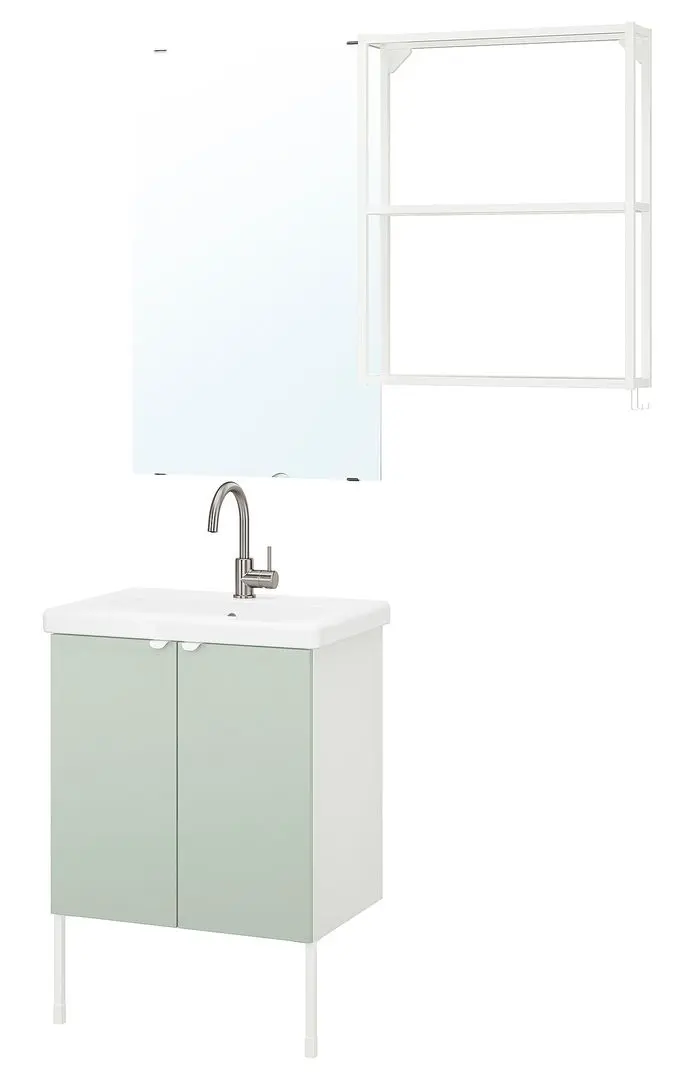 Set de mobila Ikea Enhet/Tvallen 11 piese 64x43x87 (Alb/Gri-Verde Deschis) - 2