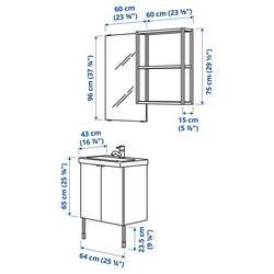 Set de mobila Ikea Enhet/Tvallen 11 piese 64x43x87 (Alb/Gri-Verde Deschis) Thumb