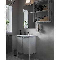 Set de mobila Ikea Enhet/Tvallen 11 piese 64x43x87 (Aspect Beton/Alb)